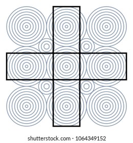 Optical illusion effect, op art vector abstract background. Print pattern or wallpaper.