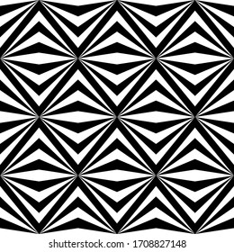 Optical illusion effect. Vector illusive background, texture. Seamless pattern with black and white lines.