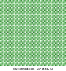 uma ilusão de ótica com uma grade de quadrados verdes com bordas macias e sombreadas. O padrão repetitivo cria um efeito visual que pode fazer com que o visualizador perceba o movimento ou a profundidade.