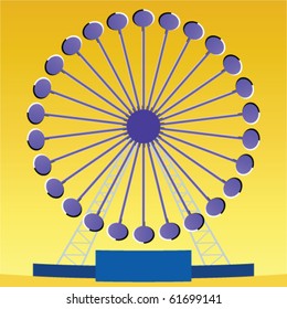 Optical illusion Ferris wheel with perceived clockwise rotation