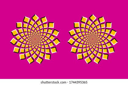 Optical illusion flower design, moving image