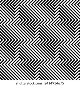 Optical illusion geometric art repeating patterns of square lines seamless pattern vector background.