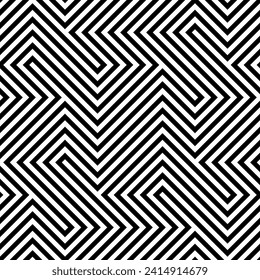 Geometrische optische Täuschungskunst, die Muster von quadratischen Linien, nahtlos Muster, Vektorhintergrund wiederholt.