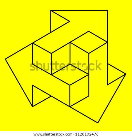 Optical illusion, geometric figure, arrow