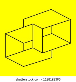 Optical illusion, geometric figure, cube