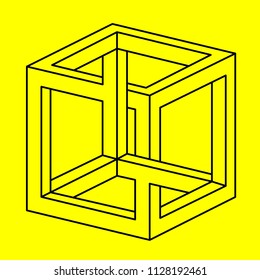 Optical illusion, geometric figure, cube