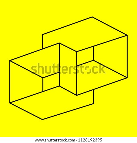Optical illusion, geometric figure, cube