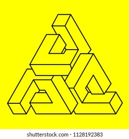 Ilusión óptica, figura geométrica, triángulo