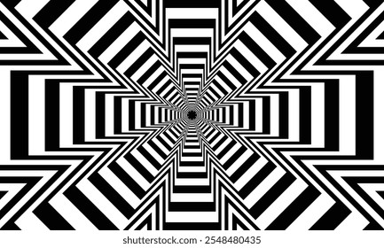 Optical illusion gradient black and white spiral futuristic background