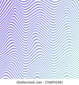  OPTICAL ILLUSION GRADIENT COLOR. ABSTRACT WAVY LINES BACKGROUND COVER DESIGN VECTOR  