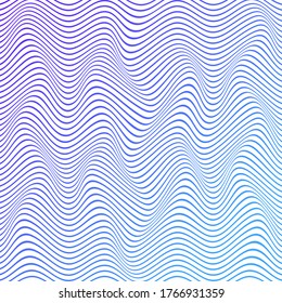  ILUSIÓN ÓPTICA COLOR GRADIENTE. VECTOR DE DISEÑO DE LA TAPA DE FONDO DE LAS LÍNEAS DE ONDA ABSTRACTAS  