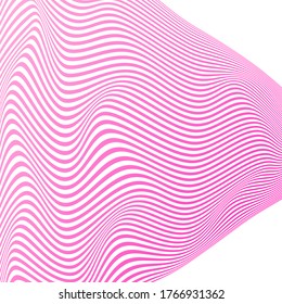  OPTICAL ILLUSION GRADIENT COLOR. ABSTRACT WAVY LINES BACKGROUND COVER DESIGN VECTOR  
