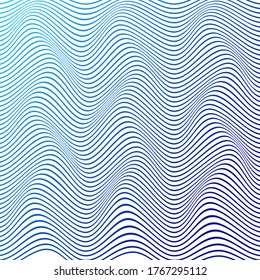 OPTICAL ILLUSION GRADIENT COLOR. ABSTRACT WAVY LINES BACKGROUND COVER DESIGN VECTOR  