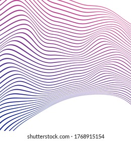 ILUSIÓN ÓPTICA COLOR GRADIENTE. VECTOR DE DISEÑO DE LA TAPA DE FONDO DE LAS LÍNEAS DE ONDA ABSTRACTAS  