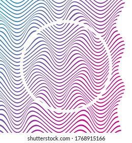 OPTICAL ILLUSION GRADIENT COLOR. ABSTRACT WAVY LINES BACKGROUND COVER DESIGN VECTOR  