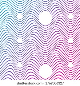 OPTICAL ILLUSION GRADIENT COLOR. ABSTRACT WAVY LINES BACKGROUND COVER DESIGN VECTOR  