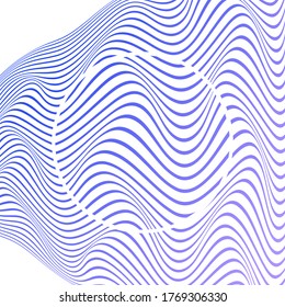 OPTICAL ILLUSION GRADIENT COLOR. ABSTRACT WAVY LINES BACKGROUND COVER DESIGN VECTOR  