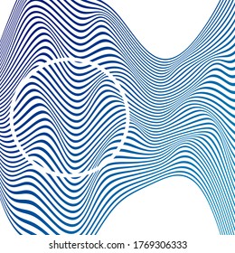 OPTICAL ILLUSION GRADIENT COLOR. ABSTRACT WAVY LINES BACKGROUND COVER DESIGN VECTOR  