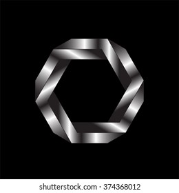 Optical illusion of the gradient vector, abstract geometric design element. Optical illusion symbols, Impossible sign 