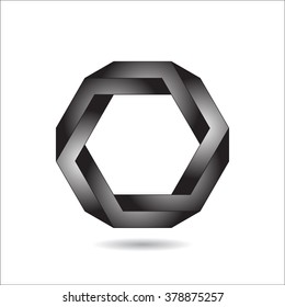 Optical illusion of the gradient vector, abstract geometric design element. Printoptical illusion symbols, Impossible sign 