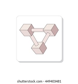 Optical illusion of the gradient vector, abstract geometric design element. Printoptical illusion symbols, Impossible sign