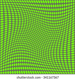 Optical illusion  green on a gray background.   Abstract green vector background. Twisted green background.