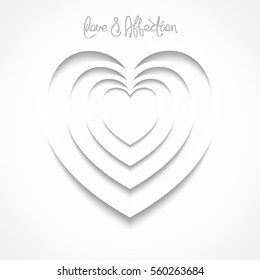 Optical Illusion In The Heart Shape - A Symbol Of Love. Negative Space Design. Vector 3D Illustration