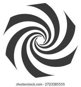 Optische Illusion Helix Logo. Schwarze Rundspirale