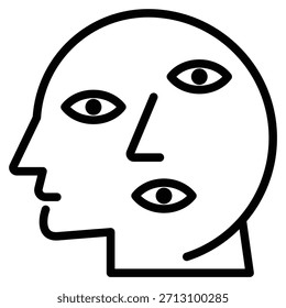 Ilustración vectorial de línea de icono de ilusión óptica