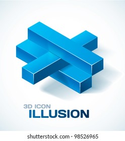 Optical illusion icon. Vector illustration.