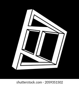 Optical illusion. Impossible shapes. Escher style. Abstract eternal geometric object. Optical art.