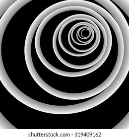 Optical illusion. Infinite fractal pattern radiating from the corner of the white circles. All isolated.