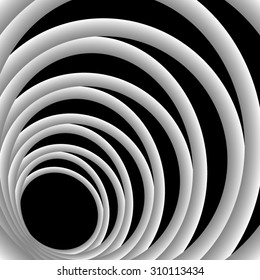 Optical illusion. Interwoven white strands, forming a frame.