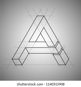 Optical illusion letter A and F