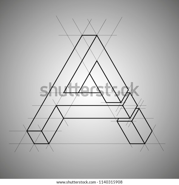 Optical Illusion Letter F Stock Vector (Royalty Free) 1140315908 ...