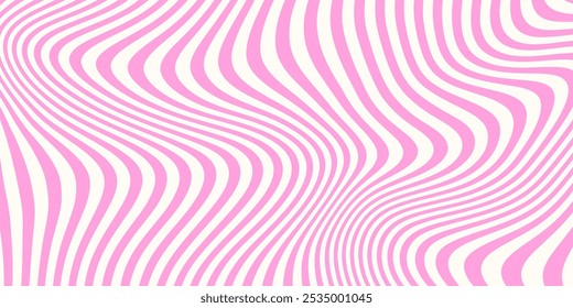 Optical Illusion Lines Abstract Geometric Pattern. Psychedelic liquid geometric texture. Wavy background Vector Design.