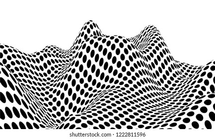 Optical illusion lines background. Abstract 3d black and white illusions. Conceptual design of optical illusion vector. EPS 10 Vector illustration