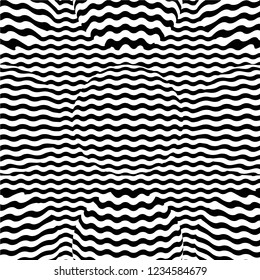 Optical illusion lines background. Abstract 3d black and white illusions. Conceptual design of optical illusion vector. EPS 10 Vector illustration