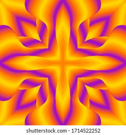 Optical illusion lines background. Abstract 3d purple and yellow illusions. EPS 10 Vector illustration