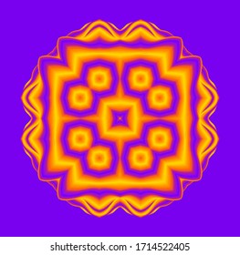 Optical illusion lines background. Abstract 3d purple and yellow illusions. EPS 10 Vector illustration