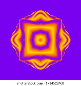 Optical illusion lines background. Abstract 3d purple and yellow illusions. EPS 10 Vector illustration