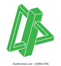 Logo de la ilusión óptica. Vector de formas imposible. Objetos de arte óptico. Cifras geométricas. Paradoja de Escher.