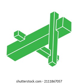 Optical illusion logo. Impossible shapes vector. Optical art objects. Geometric figures. Escher paradox.