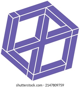 Optical illusion logo. Impossible shapes vector. Optical art objects. Geometric figures. Escher paradox.