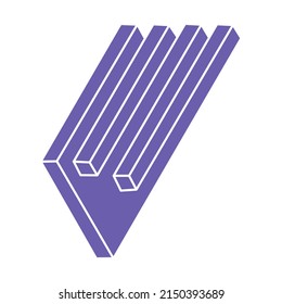 Logo de la ilusión óptica. Formas imposibles. Cifras sagradas de geometría. Resumen de objetos geométricos eternos. Formas de contorno interminables imposibles. Arte óptico. Forma de geometría imposible sobre un fondo blanco.