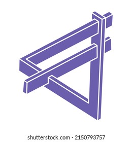 Optisches Illusionslogo. Unmögliche Formen Vektor. Optische Kunstobjekte. Geometrische Zahlen. Escher Paradox.
