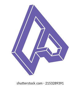 Logo de la ilusión óptica. Formas imposibles. Cifras sagradas de geometría. Resumen de objetos geométricos eternos. Formas de contorno interminables imposibles. Arte óptico. Forma de geometría imposible sobre un fondo blanco.