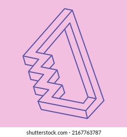 Optical illusion logo. Impossible shapes vector. Optical art objects. Geometric figures. Paradox.
