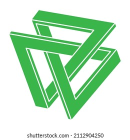 Optical illusion logo. Sacred geometry. Impossible shapes. Abstract eternal geometric objects. Impossible endless outline figures. Optical art. Impossible geometry symbol on a white background. 