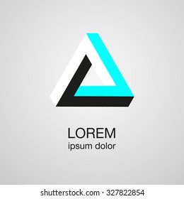 optical illusion logo template, vector